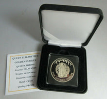 Load image into Gallery viewer, 2002 QEII GOLDEN JUBILEE QUEENS THRONE PROOF 50P CROWN BOX &amp; COA
