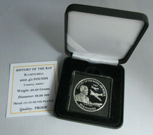 Load image into Gallery viewer, 2008 HISTORY OF THE RAF RJ MITCHELL SILVER PLATED PROOF £5 CROWN BOX COA
