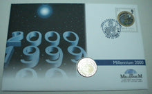 Load image into Gallery viewer, 2000 MILLENNIUM UNIQUE DUAL BONDED GOLD &amp; SILVER 25 CROWN COIN 1ST DAY COVER,PNC
