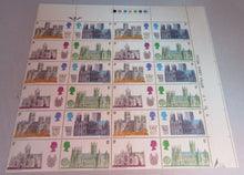 Load image into Gallery viewer, 1969 CATHEDRALS 5d 24 STAMPS MNH WITH TRAFFIC LIGHTS &amp;CLEAR FRONTED FOLDER SHEET
