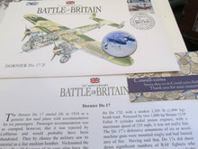 Load image into Gallery viewer, £5 Proof Coin First Day Covers Colourised Rare Unusual Battle of Britain WWII BU
