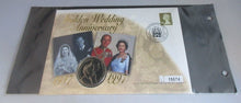 Load image into Gallery viewer, 1947-1997 GOLDEN WEDDING ANNIVERSARY, £5 CROWN COIN FIRST DAY COVER PNC
