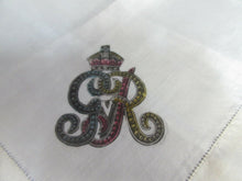 Load image into Gallery viewer, 1914 - 1918 WWI EMBROIDERED HANDKERCHIEF KING GEORGE V MADE IN JAPAN
