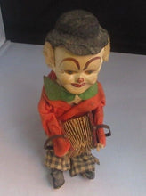 Load image into Gallery viewer, 1945-49 Wind Up Clown Doll With Accordion Rare Working Made in Germany US Zone
