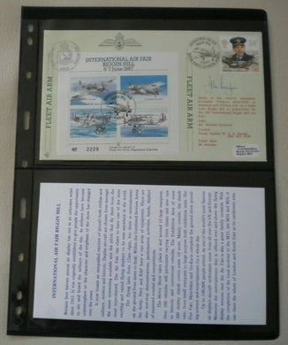 1987 INTERNATIONAL AIR FAIR BIGGIN HILL G/C CUNNINGHAM SIGNED FLOWN STAMP COVER