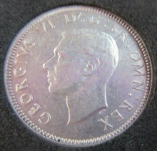 Load image into Gallery viewer, 1943 KING GEORGE VI BARE HEAD .500 SILVER aUNC ONE SHILLING COIN &amp; CAPSULE
