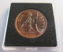 Load image into Gallery viewer, 1953 QUEEN ELIZABETH II PROOF BRONZE ONE PENNY COIN IN QUADRANT CAPSULE
