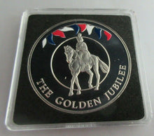 Load image into Gallery viewer, 2002 QEII GOLDEN JUBILEE ON HORSE BACK 50P CROWN COLOURED PROOF BOX &amp; COA
