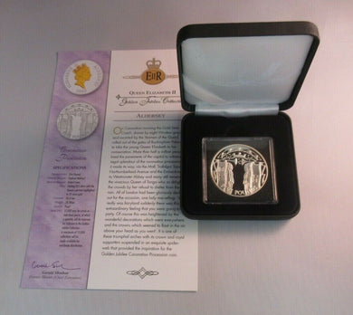 2002 Coronation Procession Golden Jubilee 1oz Silver Proof ALD £5 Coin Box/COA