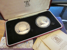 Load image into Gallery viewer, 1979 ROYAL MINT FALKLAND ISLANDS £5 &amp; £10 CONSERVATION SILVER PROOF COIN SET
