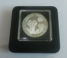 Load image into Gallery viewer, 2014 AFRICA WILDLIFE ELEPHANT 100 SHILLINGS 1oz .999 BU silver in Quad Box
