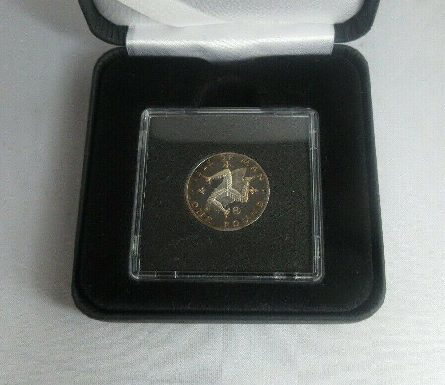 Isle of Man 1979 925 Sterling Silver Proof £1 One Pound With Privy In Quad Box A