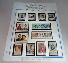 Load image into Gallery viewer, 1986 QUEEN ELIZABETH II 60TH BIRTHDAY VARIOUS STAMPS &amp; ALBUM SHEET
