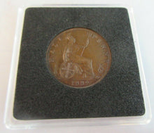 Load image into Gallery viewer, 1889 QUEEN VICTORIA  HALF PENNY LAUREL BUST UNCIRCULATED IN QUAD CAP AND BOX
