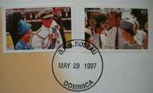 Load image into Gallery viewer, 1947-1997 ENGAGEMENT &amp; GARDEN PARTY QEII &amp; PRINCE PHILIP DOUBLE STAMP COVER
