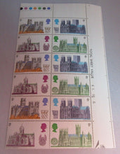 Load image into Gallery viewer, 1969 CATHEDRALS 5d 12 STAMPS MNH WITH TRAFFIC LIGHTS AND STAMP HOLDER
