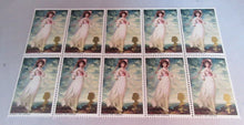 Load image into Gallery viewer, 1968 BRITISH PAINTINGS PINKIE 1 SHILLING BLOCK OF 10 X STAMPS MNH &amp; STAMP HOLDER
