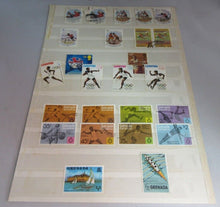 Load image into Gallery viewer, VARIOUS SPORTING ZAMBIA &amp; OTHERS STAMPS WITH CLEAR FRONTED HOLDER
