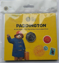 Load image into Gallery viewer, Royal Mint UK 2018 Paddington Bear at the Station BUNC 50p Fifty Pence Coin Pack
