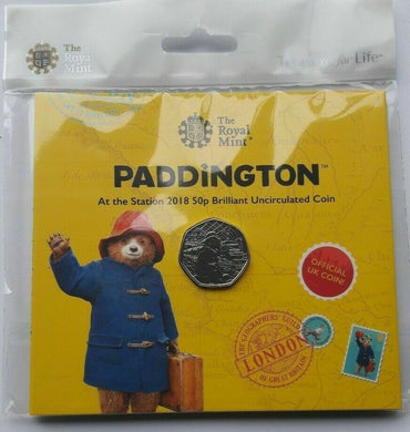 Royal Mint UK 2018 Paddington Bear at the Station BUNC 50p Fifty Pence Coin Pack