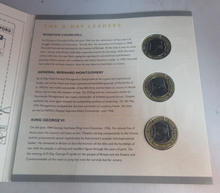 Load image into Gallery viewer, D-Day Leaders 2019 150 Churchill, Montgomery, George VI BUnc IOM £2 Coin Pack
