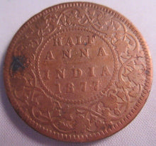 Load image into Gallery viewer, 1877 HALF ANNA COIN IN PROTECTIVE CLEAR FLIP
