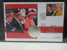 Load image into Gallery viewer, 2003 21st BIRTHDAY OF PRINCE WILLIAM SILVER PROOF JERSEY £5 COIN COVER WITH COA
