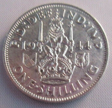 Load image into Gallery viewer, 1944 KING GEORGE VI BARE HEAD .500 SILVER aUNC ONE SHILLING COIN &amp; CLEAR FLIP S1
