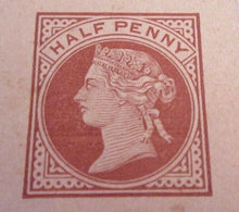 Load image into Gallery viewer, 1880 QUEEN VICTORIA HALF PENNY POSTCARD USED IN CLEAR FRONTED HOLDER
