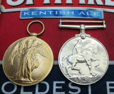 WWI 1914 - 1918 MEDAL PAIR TO FREDERICK.A.SLACK ARMY SERVICE CORE M2-200472