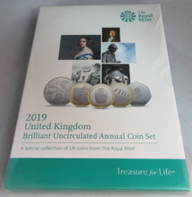 Load image into Gallery viewer, 2019 UK BRILLIANT UNCIRCULATED ANNUAL COIN COLLECTION SET ROYAL MINT SEALED PACK
