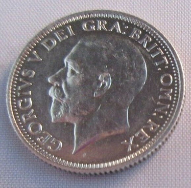 1932 KING GEORGE V BARE HEAD .500 SILVER UNC ONE SHILLING COIN IN CLEAR FLIP