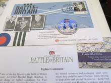 Load image into Gallery viewer, £5 Proof Coin First Day Covers Colourised Rare Unusual Battle of Britain WWII BU
