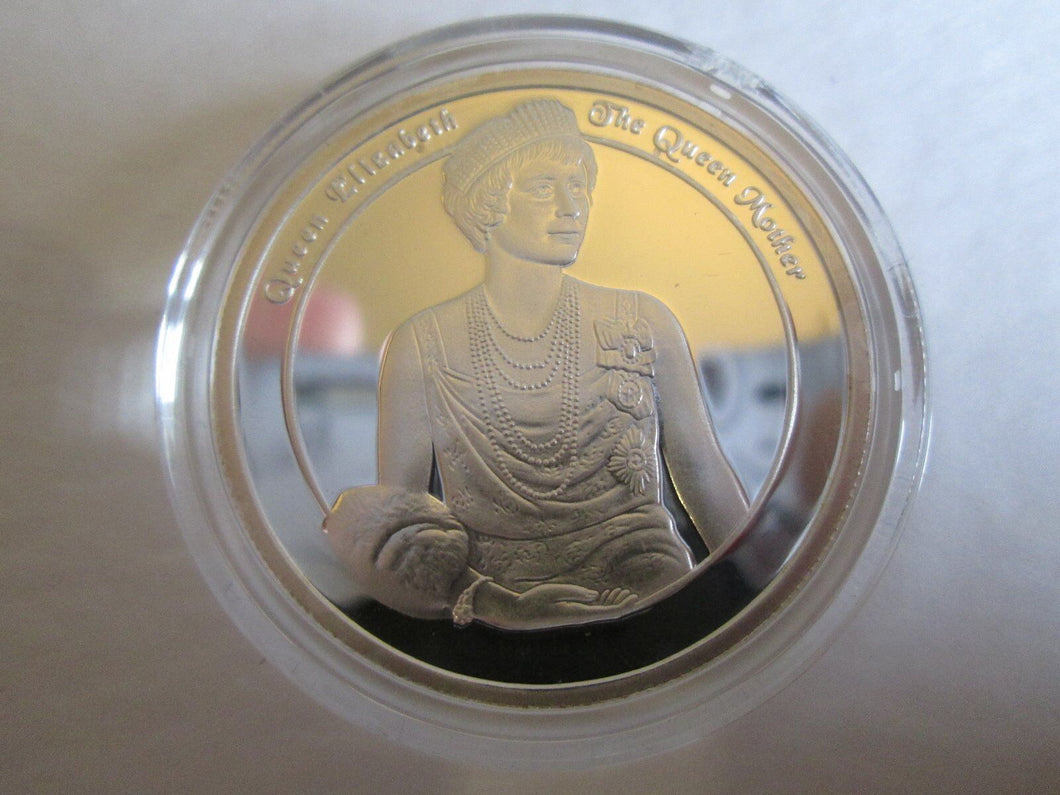 2001 Turks & Caicos .999 Silver Five Crowns Coin - Queen Mother