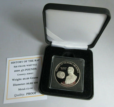 2008 HISTORY OF THE RAF SIR FRANK WHITTLE PROOF £5 FIVE POUND CROWN BOX COA