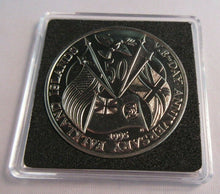 Load image into Gallery viewer, 1995 VE DAY ANNIVERSARY FALKLAND ISLANDS 50 PENCE CROWN COIN IN CAPSULE
