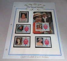 Load image into Gallery viewer, 1986 QUEEN ELIZABETH II 60TH BIRTHDAY VAITUPU TUVALU  STAMPS &amp; ALBUM SHEET
