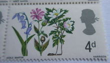 Load image into Gallery viewer, 1966 FLOWERS 4d 5 STAMPS MNH WITH CLEAR FRONTED STAMP HOLDER
