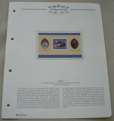 1947-1997 THE GOLDEN WEDDING ANNIVERSARY QEII P PHILIP  MNH STAMP MINISHEET/INFO