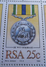 Load image into Gallery viewer, 1984 RSA BARRY JACKSON MEDAL COLLECTION RSA 11C,25C, 30C &amp; 45c STAMPS MNH
