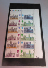 Load image into Gallery viewer, 1969 CATHEDRALS 5d 12 STAMPS MNH WITH TRAFFIC LIGHTS AND STAMP HOLDER
