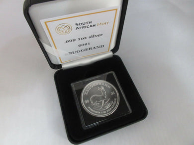 2021 KRUGERRAND 1OZ FINE .999 SILVER BOX & COA SOUTH AFRICA MINT
