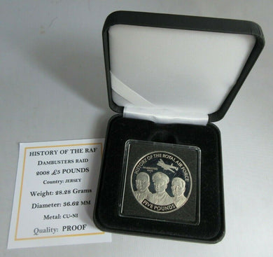 2008 HISTORY OF THE RAF DAMBUSTERS RAID PROOF £5 FIVE POUND CROWN BOX COA