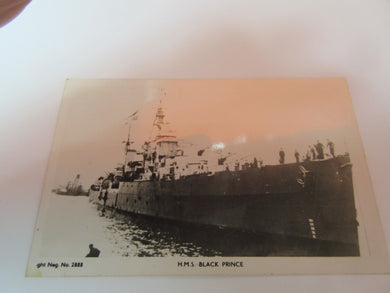 HMS BLACK PRINCE Vintage ROYAL NAVY PHOTO POSTCARD Dido-class light cruiser 43