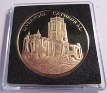 Load image into Gallery viewer, 2000 LIVERPOOL ANGLICAN CATHEDRAL GOLD PLATED PROOF MEDAL CAPSULE BOX &amp; COA
