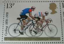 Load image into Gallery viewer, 1978 CYCLING 1878-1978 13p BLOCK OF 10 STAMPS MNH &amp; TRAFFIC LIGHTS
