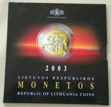 Load image into Gallery viewer, 2003 REPUBLIC OF LITHUANIA COINS FROM THE MINT OF LITHUANIA - VILNIUS 6 COIN SET
