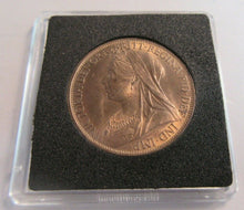 Load image into Gallery viewer, 1896 QUEEN VICTORIA  PENNY YOUNG HEAD BUNC IN QUAD CAP &amp; BOX WITH COA
