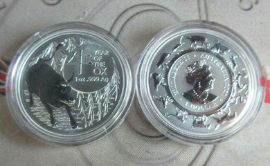 Year of the OX 2021 Australian 1oz .999 Silver BUnc $1 Coin In Capsule