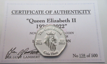 Load image into Gallery viewer, In Memory Queen Elizabeth II 1926 - 2022 Rare 50p Shaped Coin Limited
